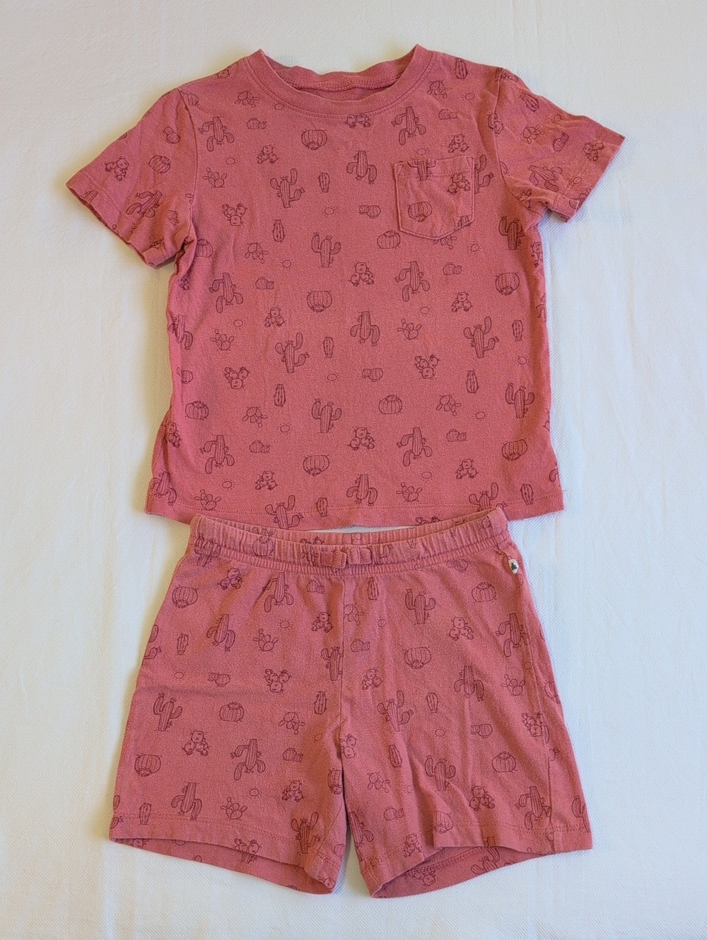 Baby Gap Cotton Shorts & T-shirt Matching Set 5T Terracotta Cactus Play